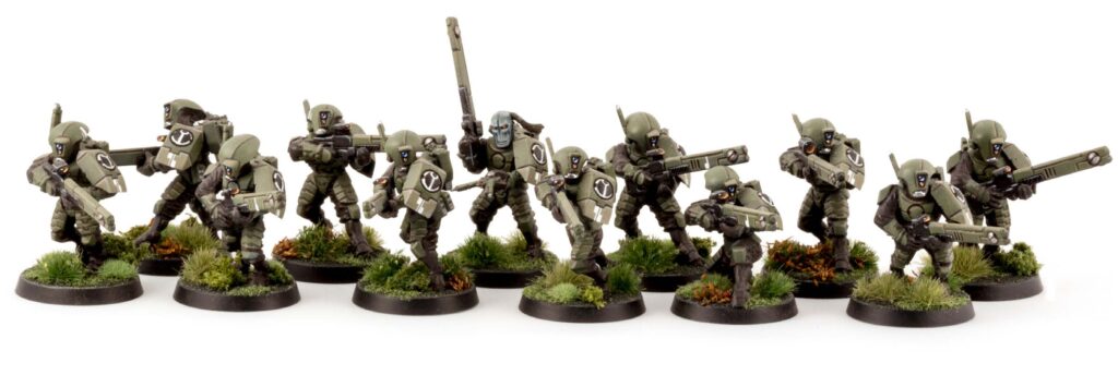 A Painted Tau fire warrior squad
